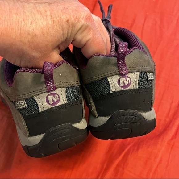 Merrell Azura Hiking Shoes Suede Mesh Lace Up Waterproof Castle Rock/Purple 8.5 - Picture 6 of 10